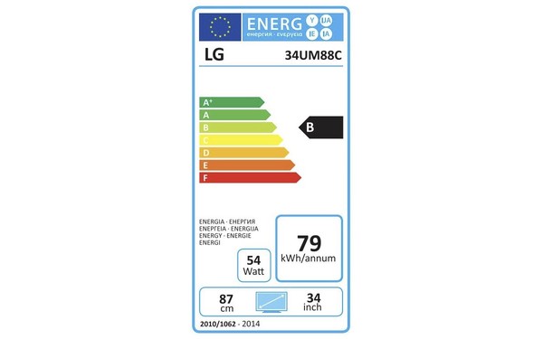LG 34UM88C-P - &Eacute;tiquette &eacute;nergie