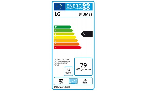 LG 34UM88-P - &Eacute;tiquette &eacute;nergie