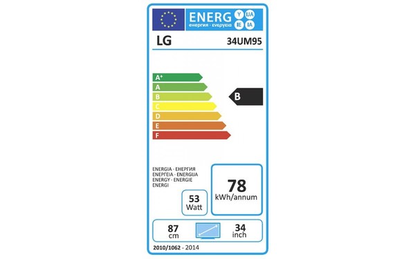 LG 34UM95-P - &Eacute;tiquette &eacute;nergie