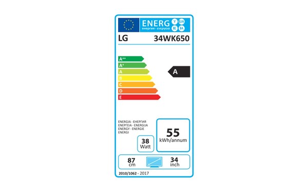 LG 34WK650-W - &Eacute;tiquette &eacute;nergie