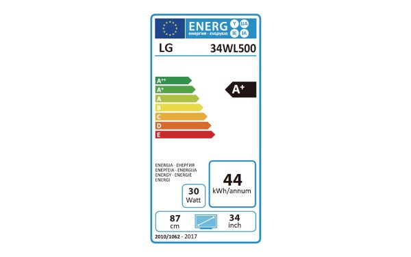 LG 34WL500-B - &Eacute;tiquette &eacute;nergie