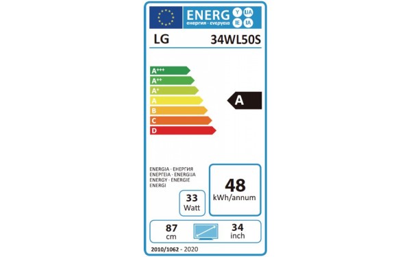 LG 34WL50S-B - &Eacute;tiquette &eacute;nergie