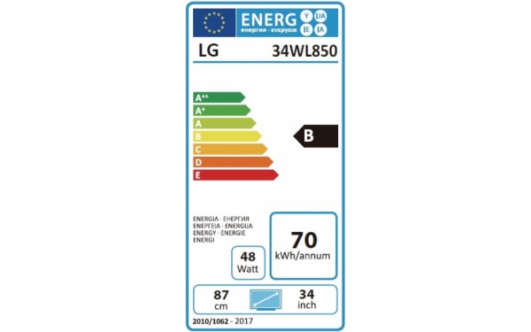 LG 34WL850-W - &Eacute;tiquette &eacute;nergie