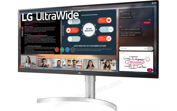 LG 34WN650-W - Vue 3/4 droite