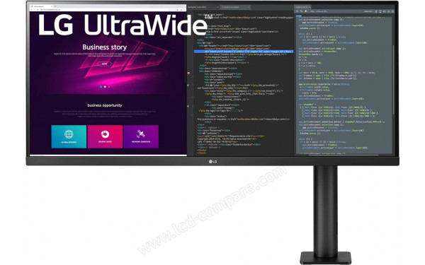 LG 34WN780P-B - Vue de face pied d&eacute;cal&eacute;