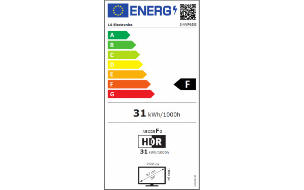 LG 34WP65G-B - &Eacute;tiquette &eacute;nergie v2