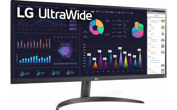 LG 34WQ500-B - Vue 3/4 gauche