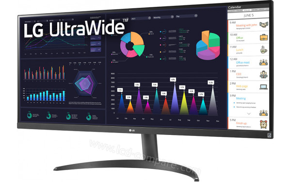 LG 34WQ500-B - Vue 3/4 droite