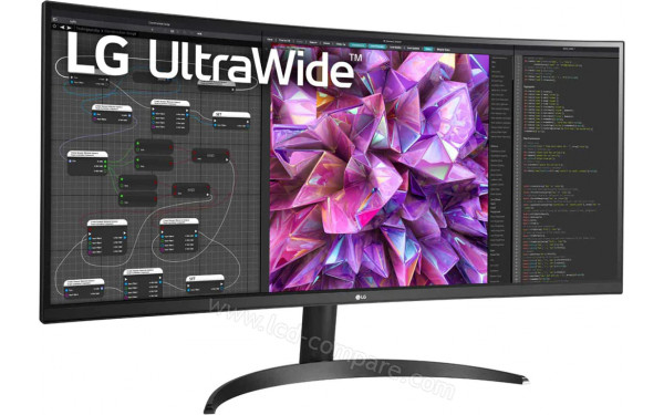 LG 34WQ60C-B - Vue 3/4 gauche