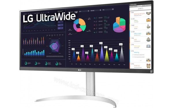 LG 34WQ65X-W - Vue 3/4 droite