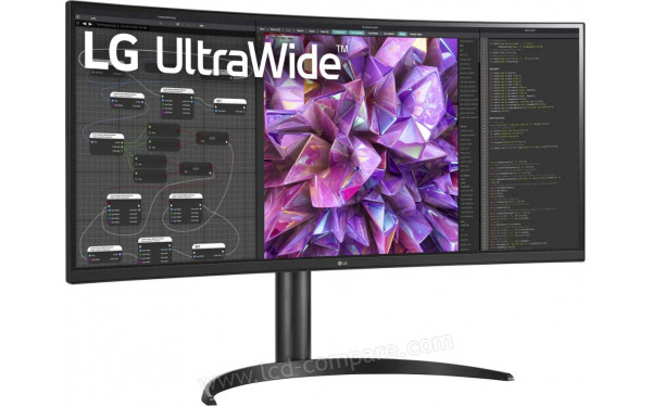 LG 34WQ75C-B - Vue 3/4 gauche