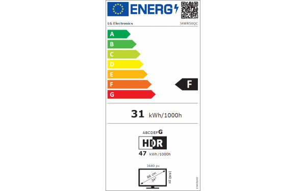 LG 34WR50QC-B - &Eacute;tiquette &eacute;nergie v2