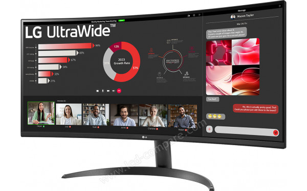 LG 34WR50QK-B.AEK - Vue 3/4 droite