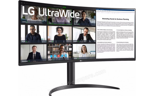 LG 34WR55QC-B - Vue 3/4 gauche