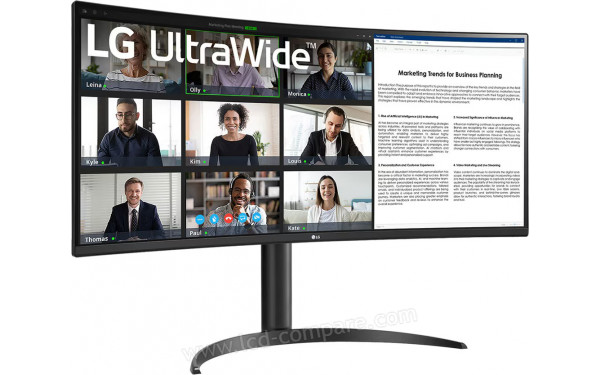 LG 34WR55QK-B - Vue 3/4 gauche