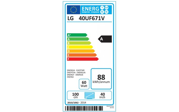 LG 40UF671V - &Eacute;tiquette &eacute;nergie