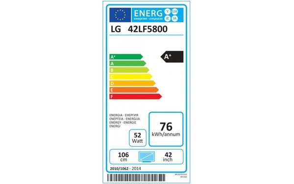 LG 42LF5800 - &Eacute;tiquette &eacute;nergie