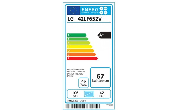 LG 42LF652V - &Eacute;tiquette &eacute;nergie