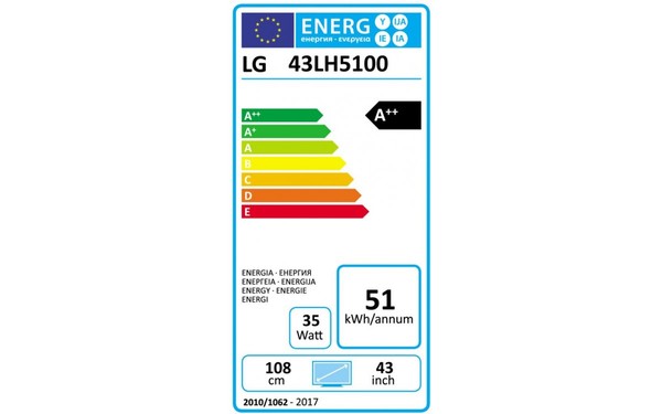 LG 43LH5100 - &Eacute;tiquette &eacute;nergie