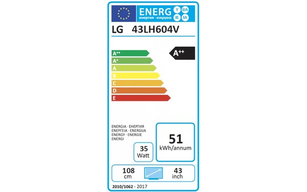 LG 43LH604V - &Eacute;tiquette &eacute;nergie
