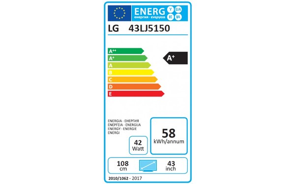 LG 43LJ5150 - &Eacute;tiquette &eacute;nergie
