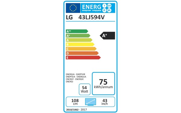 LG 43LJ594V - &Eacute;tiquette &eacute;nergie