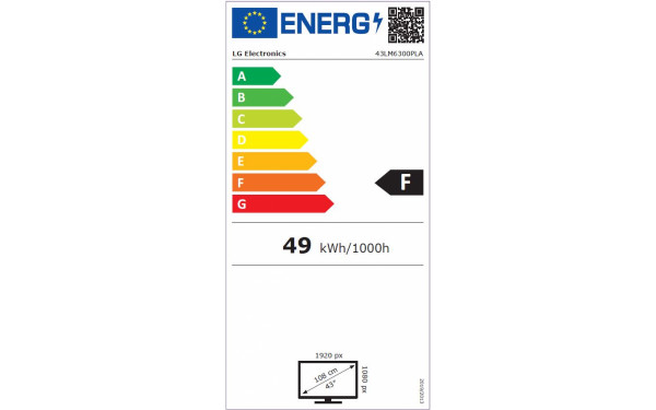 LG 43LM6300 - &Eacute;tiquette &eacute;nergie v2
