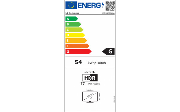 LG 43NU900B - &Eacute;tiquette &eacute;nergie v2