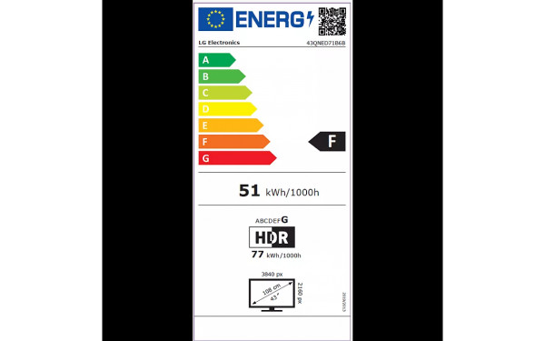 LG 43QNED71B - &Eacute;tiquette &eacute;nergie v2