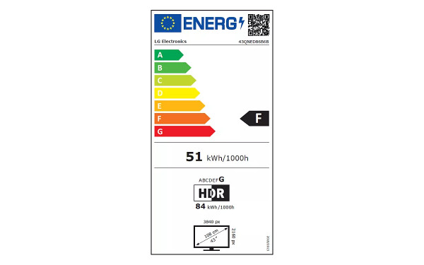 LG 43QNED86B - &Eacute;tiquette &eacute;nergie v2