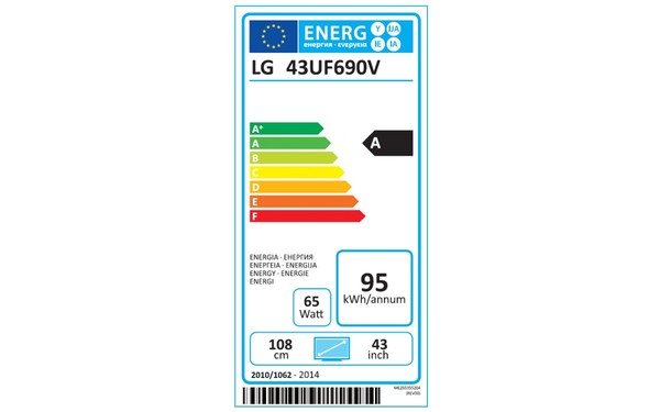 LG 43UF690V - &Eacute;tiquette &eacute;nergie