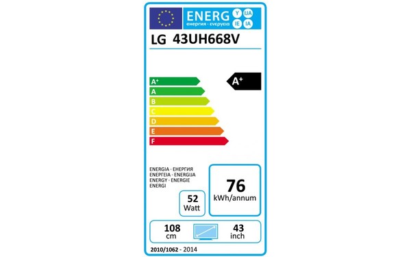 LG 43UH668V - &Eacute;tiquette &eacute;nergie