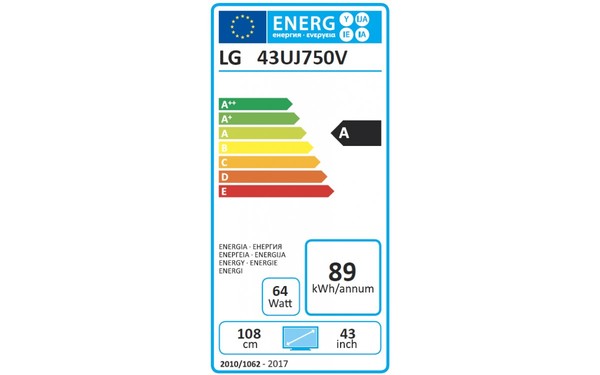 LG 43UJ750V - &Eacute;tiquette &eacute;nergie