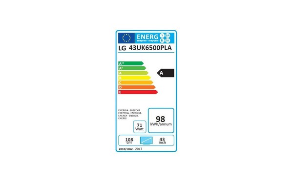 LG 43UK6500 - &Eacute;tiquette &eacute;nergie