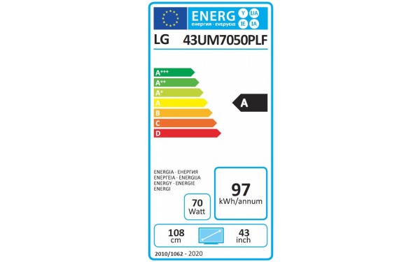 LG 43UM7050 - &Eacute;tiquette &eacute;nergie