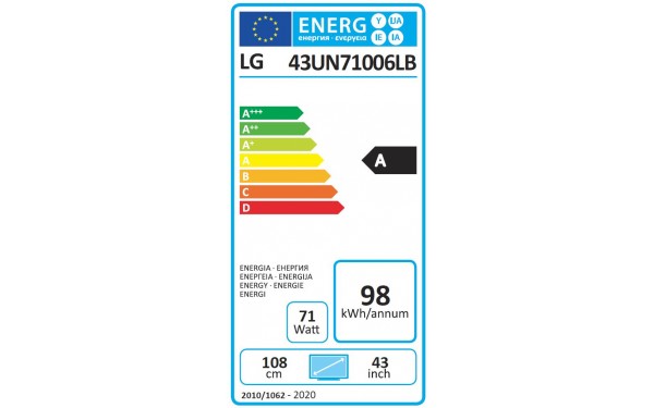 LG 43UN7100 - &Eacute;tiquette &eacute;nergie
