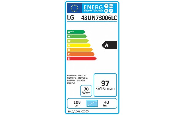 LG 43UN73006LC.API - &Eacute;tiquette &eacute;nergie