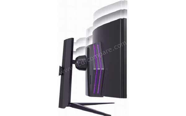 LG 49GR85DC-B - Vue de profil gauche r&eacute;glage hauteur