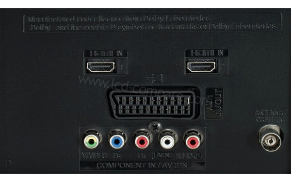 LG 49LF5400 - Connectique &agrave; l'arri&egrave;re (cr&eacute;dit : Darty)