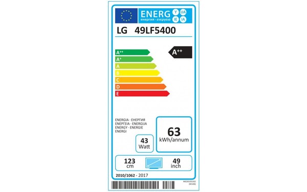 LG 49LF5400 - &Eacute;tiquette &eacute;nergie