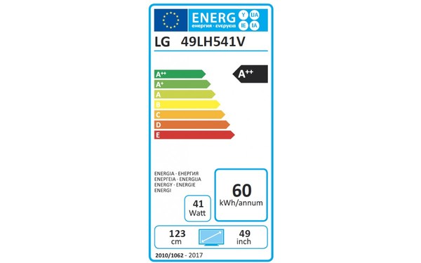 LG 49LH541V - &Eacute;tiquette &eacute;nergie