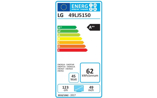 LG 49LJ5150 - &Eacute;tiquette &eacute;nergie