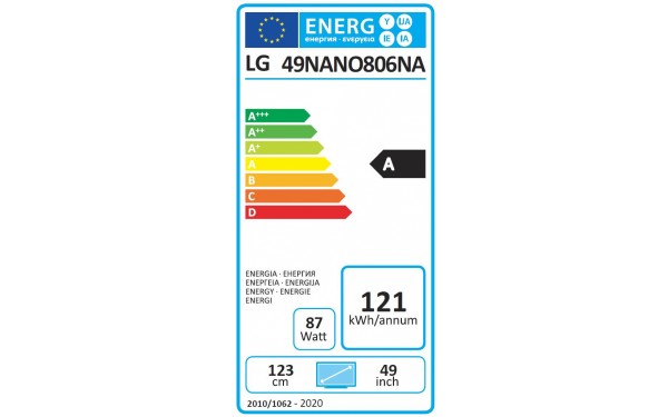 LG 49NANO80 - &Eacute;tiquette &eacute;nergie