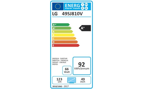 LG 49SJ810V - &Eacute;tiquette &eacute;nergie