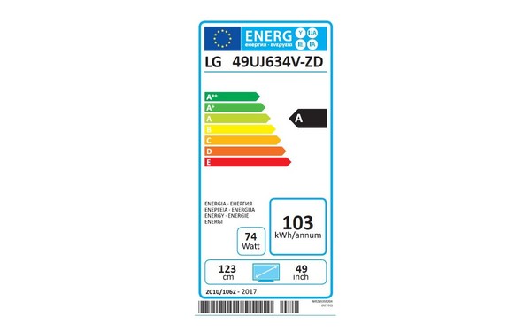 LG 49UJ634V Import EU - &Eacute;tiquette &eacute;nergie