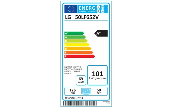 LG 50LF652V - &Eacute;tiquette &eacute;nergie