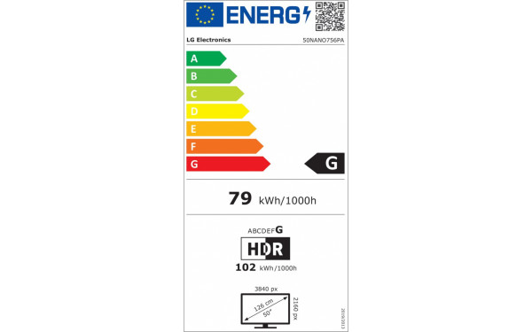 LG 50NANO756PR - &Eacute;tiquette &eacute;nergie v2