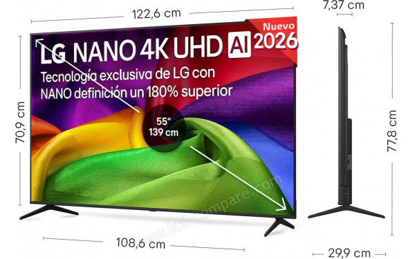 LG 50NU800B - Vue 3/4 droite