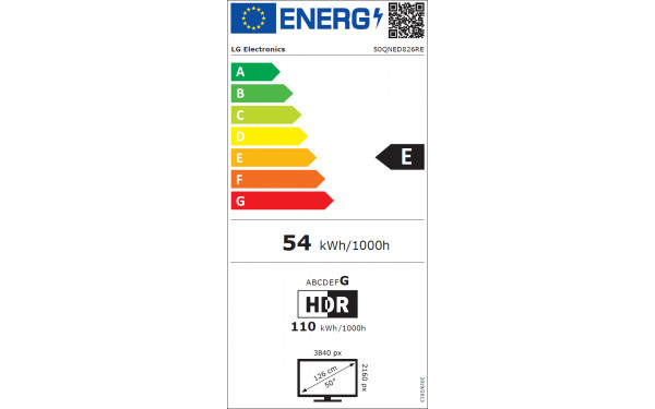 LG 50QNED826RE.API - &Eacute;tiquette &eacute;nergie v2