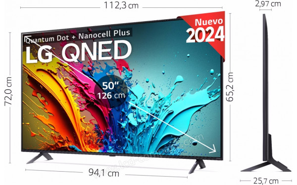 LG 50QNED85 2024 - Vue 3/4 droite